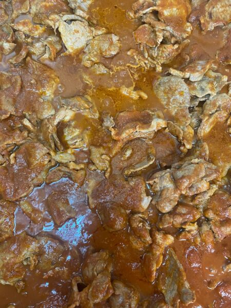 Magro con tomate y pimiento